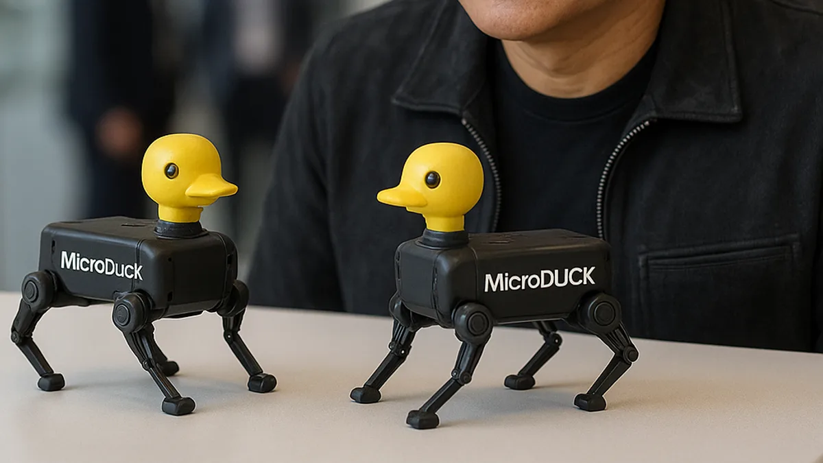 Microducks robots showcased at a tech conference